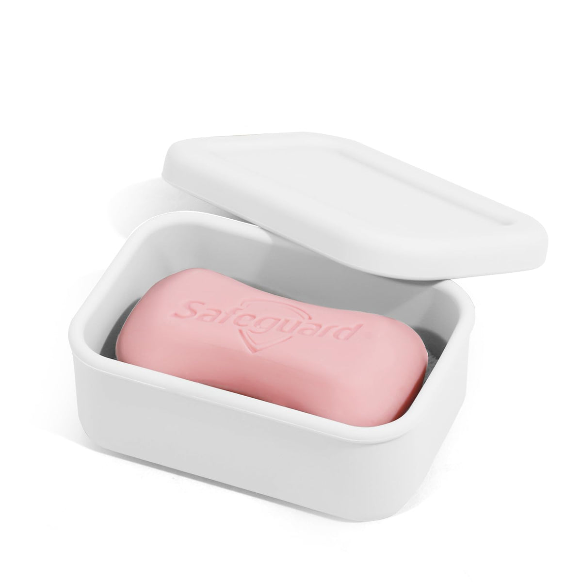 Leak Proof Silicone Travel Soap Case with Draining Tray - Bar Soap Holder for Travel, Gym & Camping - Mess-Free Portable Soap Container for Carry-on Bags (Light Pink)