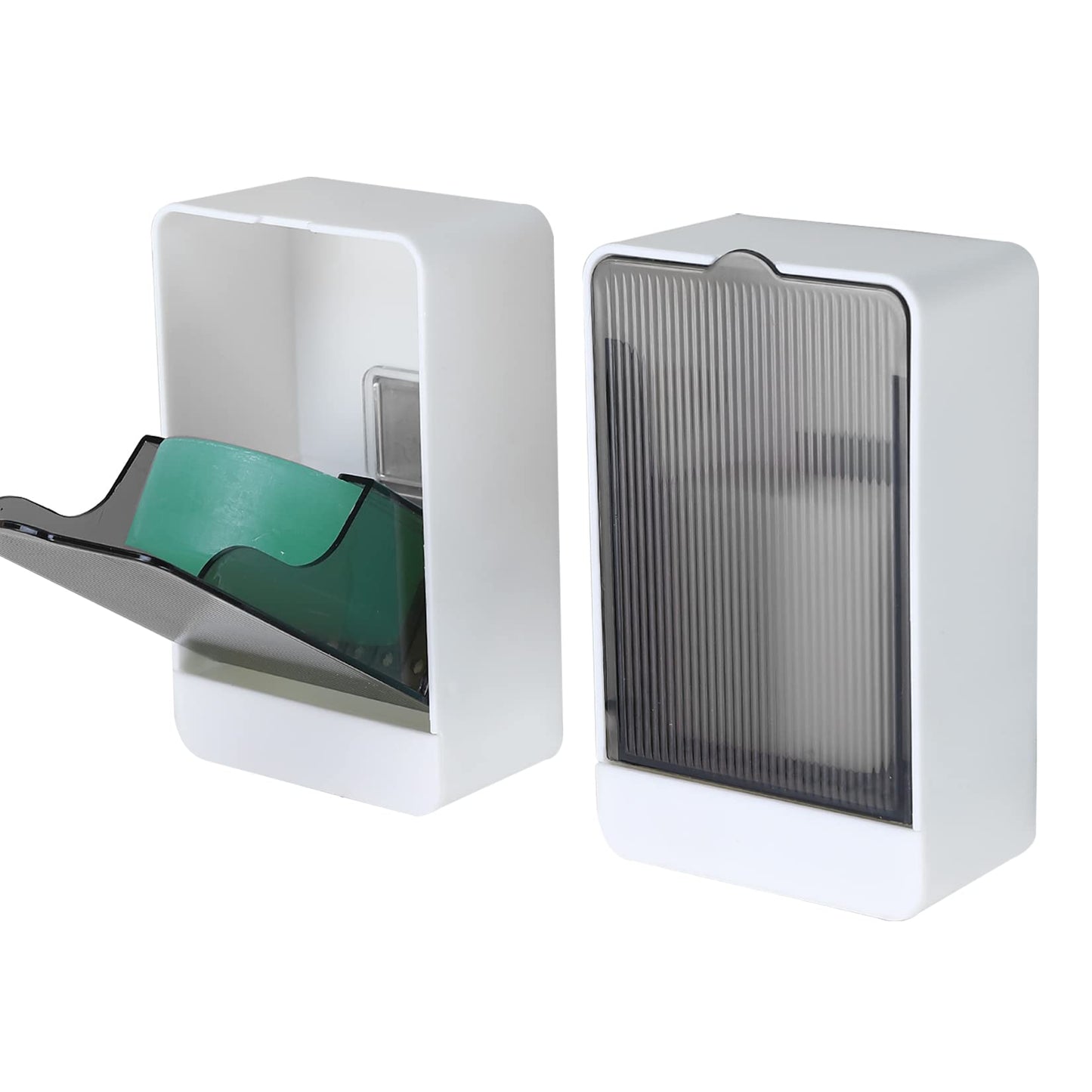 Soap Holder Dish Shower, 2 Pack Bar Soap Holder with Drainage, Self Draining Soap Holder, Wall Mounted Soap Box Tray Container for Bathroom, Bathtub Kitchen Sink, No Drilling, 4 Adhesive Include