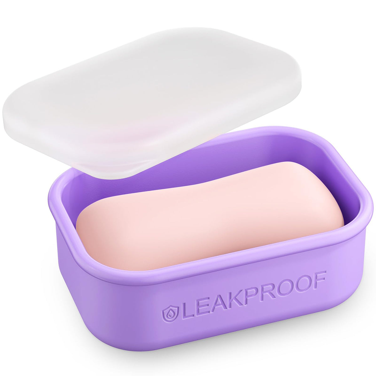Quatish Compact Leakproof Travel Soap Case, Silicone Soap Box with Draining Layer, Enhanced Soap Container, Suitable for Camping, Gym, Bathroom, Outdoor Essentials, Bluegreen