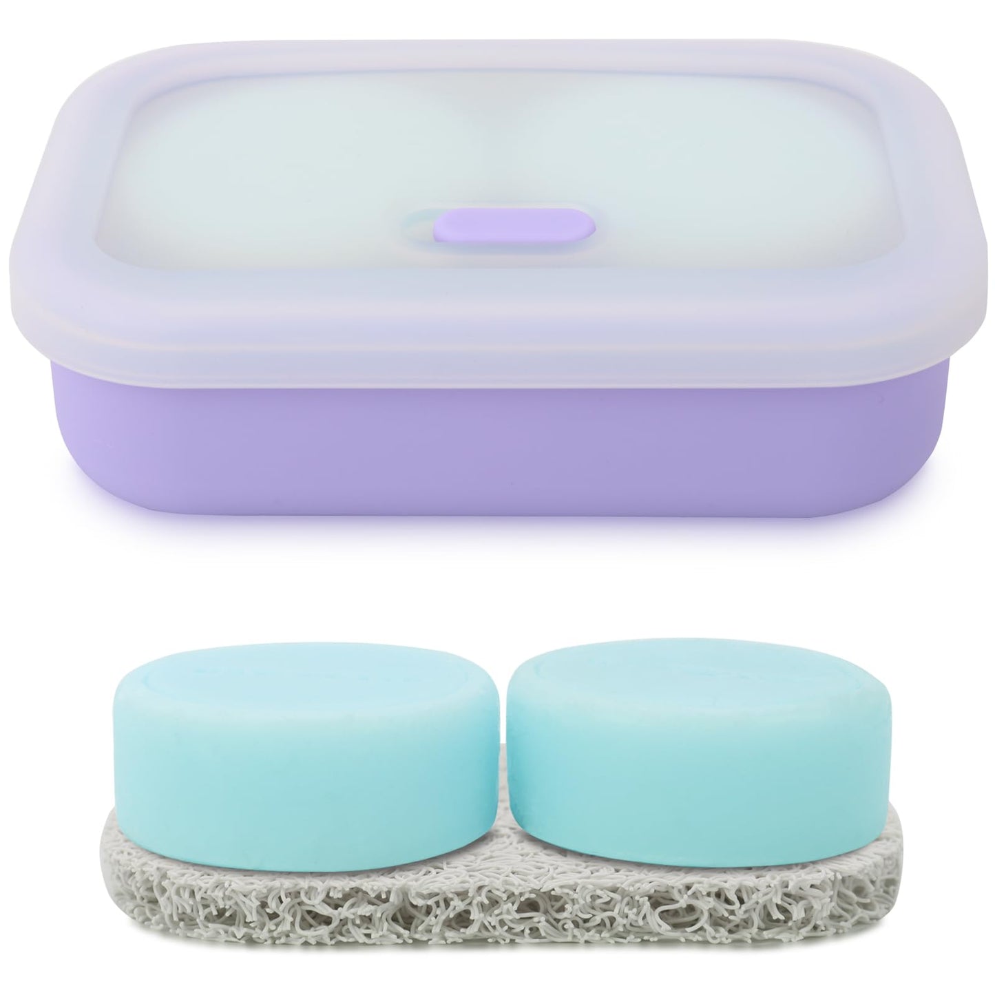 Travel Soap Case, Leak Proof Soap Container, Silicone Soap Box with Drainage Layer, Shatterproof Soap Holder for Travel, Camping, Gym(Off-White, Regular)