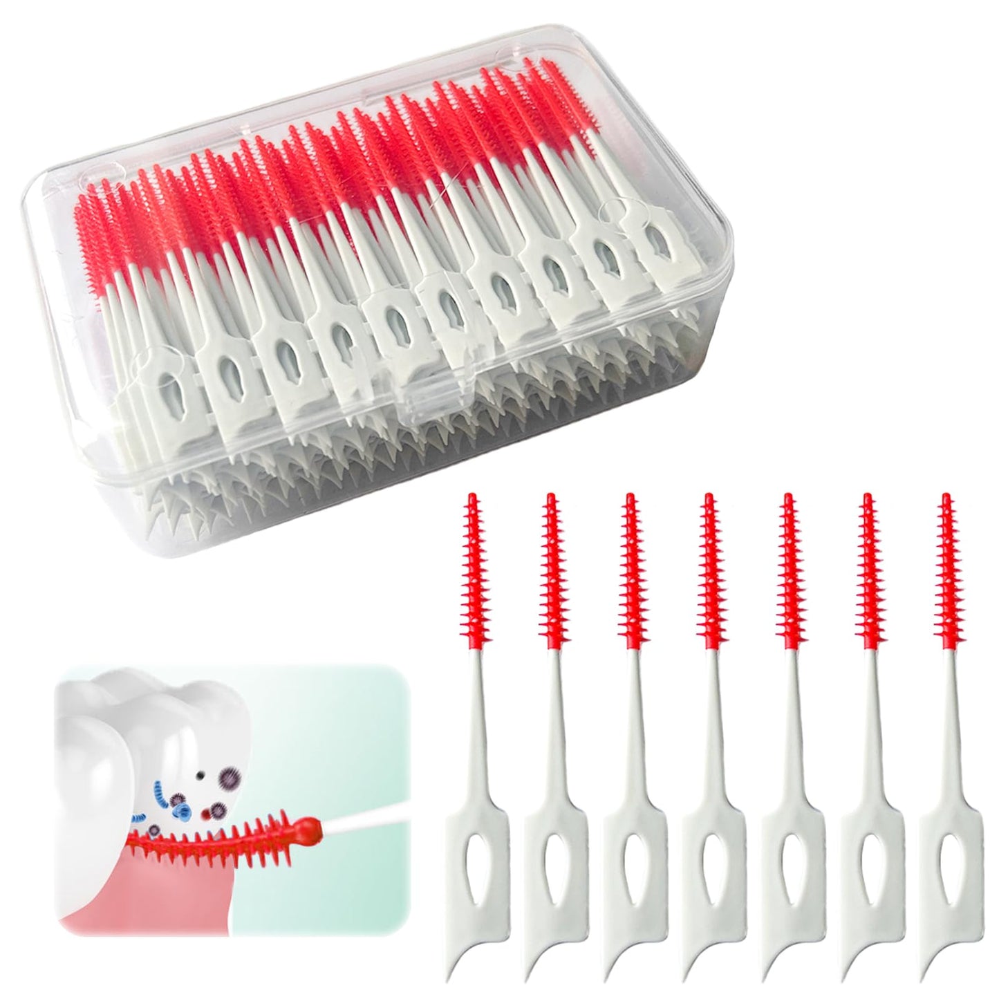 Ndzefan160PCS Portable Soft Silica Gel Toothpick Dental Floss Picks Soft Original Suitable for Oral Care of Adults and Childrens,Toothpick Brushes Teeth Cleaning Tool (Green)