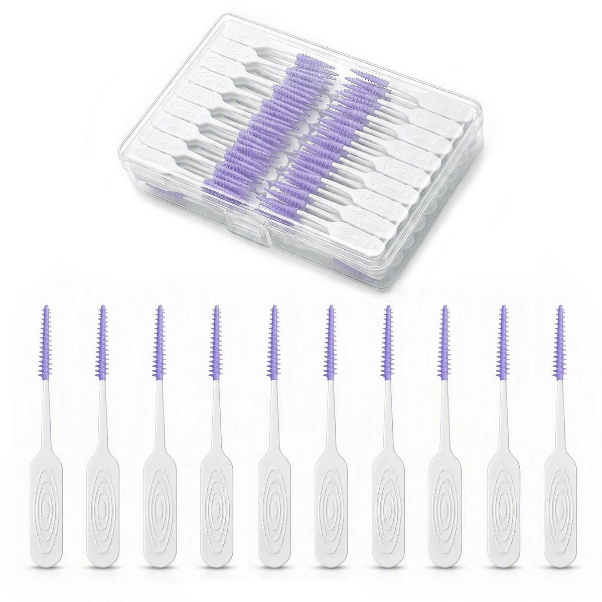 220PCS Floss Picks,Soft Rubber Toothpicks Interdental Brushes,Green | Anti-slip Handle Dental Floss Picks,Floss Picks for Teeth Cleaning,Tooth Picks Flossers with Storage Case