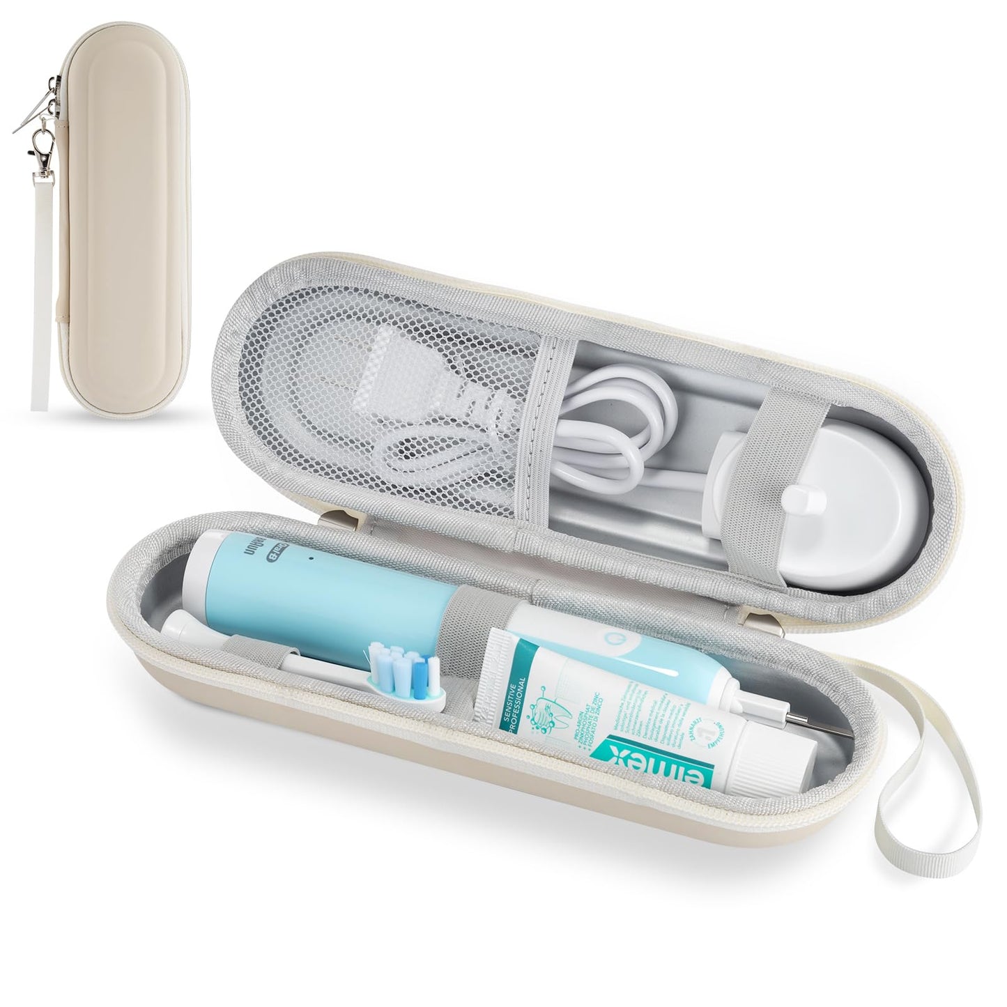 Toothbrush Travel Case for Oral B/Oral-B Pro 1000 1500 5000 7000 & Philips Sonicare 4100 1100 5300 5100 6100/iO Electric Toothbrush, Hard Protective Storage Bag (Black)