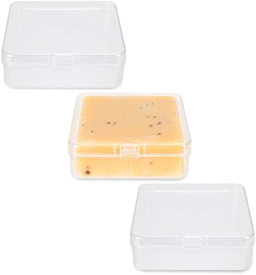 Travel Soap Container Square, Soap Box Holder Portable Storage Rack for Camping Shower Gym Outdoor Hiking Bathroom Square Soap Dish Elimeta (3, Clear)