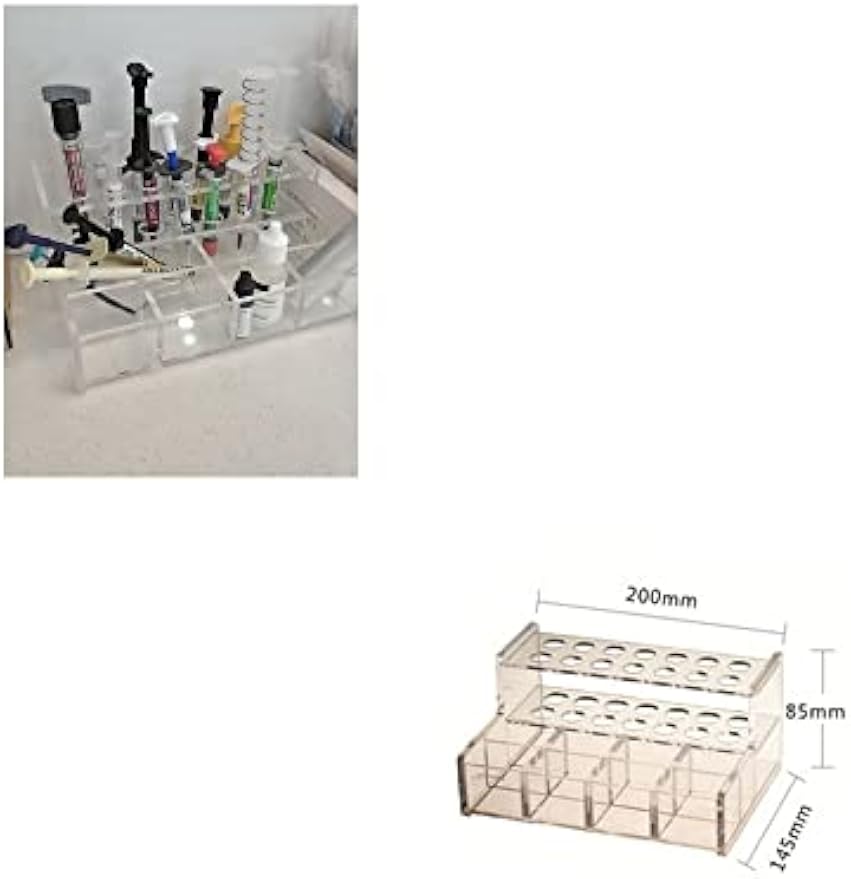 Dental Acrylic Organizer Case Resin Composite Dispenser Syringe Brush Stand Holder Dental Cement Organizer