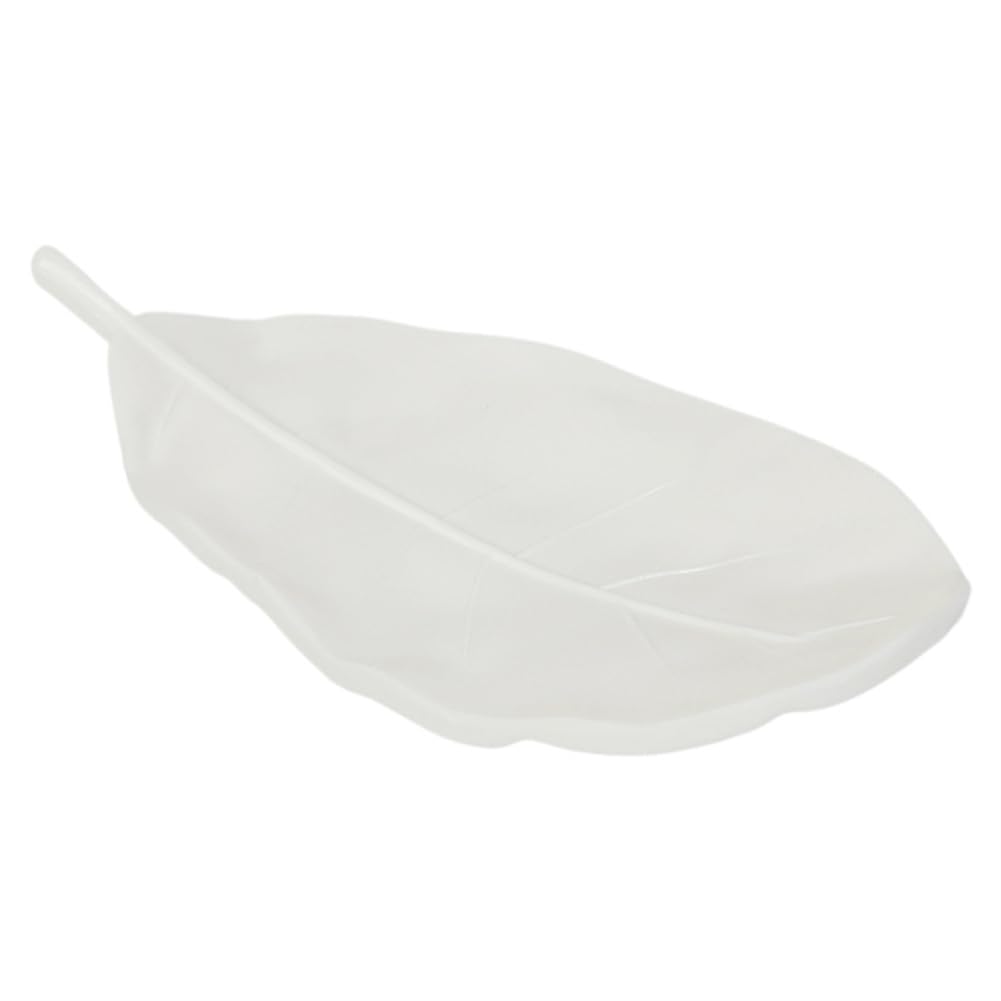 1Pcs Creative Simulated Leaf Soap Box - Bathroom Soap Holder, Ideal for Scented Soaps, Efficient Drainage for Laundry Soap, Elegant Soap Storage Rack (White)