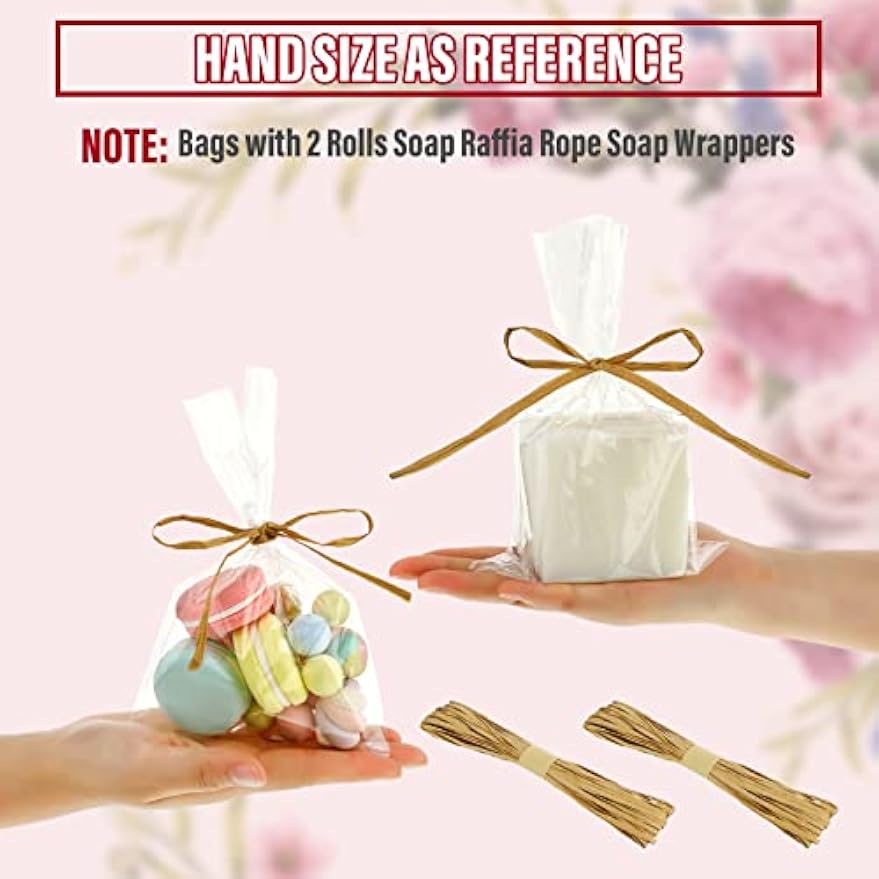 Tudomro 100 Pcs Clear Cellophane Soap Bags for Homemade Soap Candles, 5x8 | Clear Wrappers for Soap Bars Candles, Wedding Favor Treat Bags, Homemade Gifts Packaging, Small Business Supplies