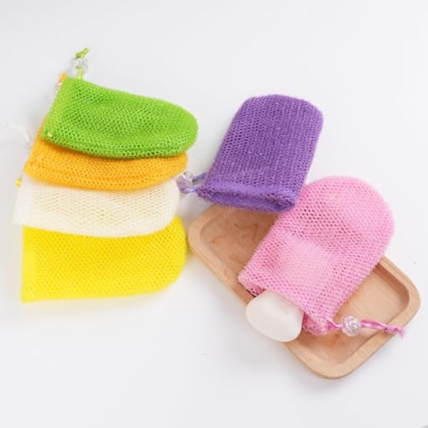 6 Pack Mesh Soap Bags for Soap Bars, Hangable Bar Soap Pouch, Soap Pouch for Shower with Drawstring Closure, Colorful Soap Saver Bag for Body Wash, 3.9 * 6 in