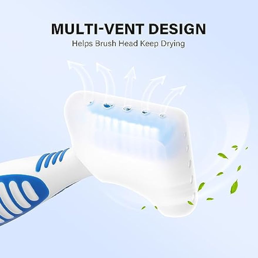 Anbbas 2pcs Soft Silicone Denture Brush Cover Fit Most Denture Toothbrushes | Light Portable Home Travel Use Keep Clean