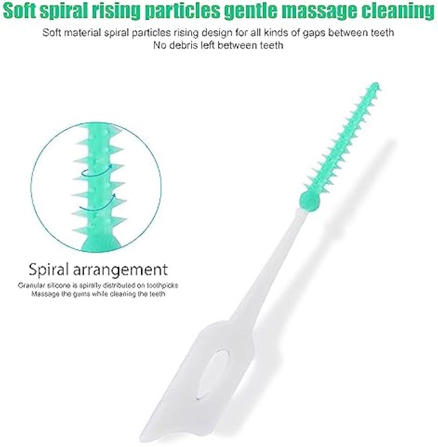 Ndzefan160PCS Portable Soft Silica Gel Toothpick Dental Floss Picks Soft Original Suitable for Oral Care of Adults and Childrens,Toothpick Brushes Teeth Cleaning Tool (Green)