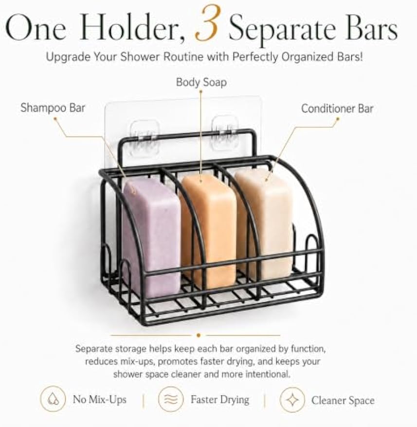 Soap Dish Bar Soap Holder for Shower Sponge Holder for Kitchen Sink Storage | Organizer for Bathroom Wall Sponge Holder for Kitchen Sink Kitchen Storage Accessories