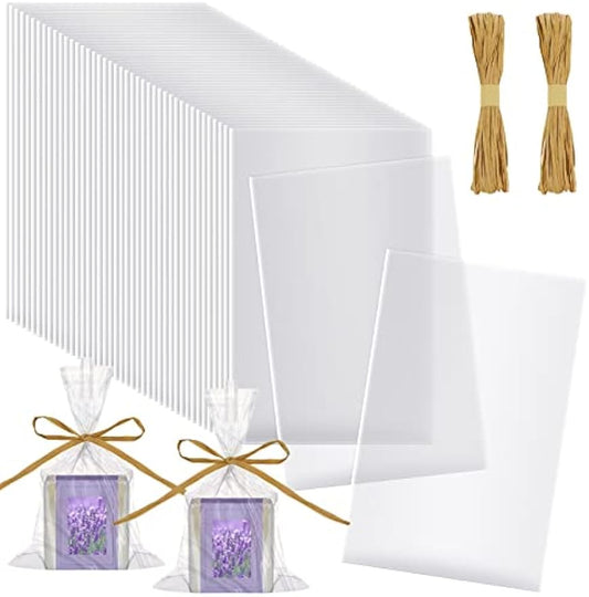 Tudomro 100 Pcs Clear Cellophane Soap Bags for Homemade Soap Candles, 5x8 | Clear Wrappers for Soap Bars Candles, Wedding Favor Treat Bags, Homemade Gifts Packaging, Small Business Supplies