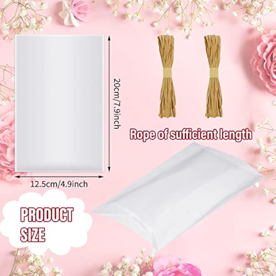 Tudomro 100 Pcs Clear Cellophane Soap Bags for Homemade Soap Candles, 5x8 | Clear Wrappers for Soap Bars Candles, Wedding Favor Treat Bags, Homemade Gifts Packaging, Small Business Supplies