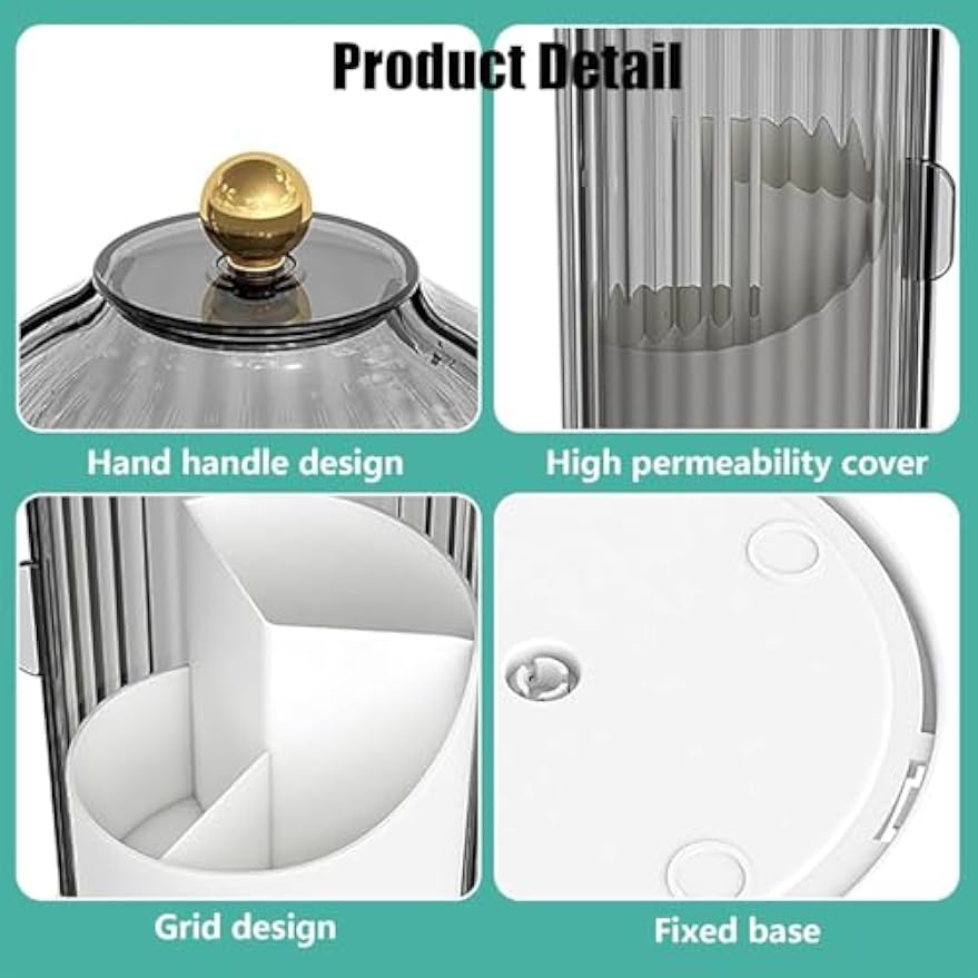 Concealed Toothbrush Holder, Rotating Bathroom Organizer Countertop | Toothbrush and Toothpaste Holders with Cover, Waterproof and Dustproof, 360° Rotating Base, for Bathroom Countertop