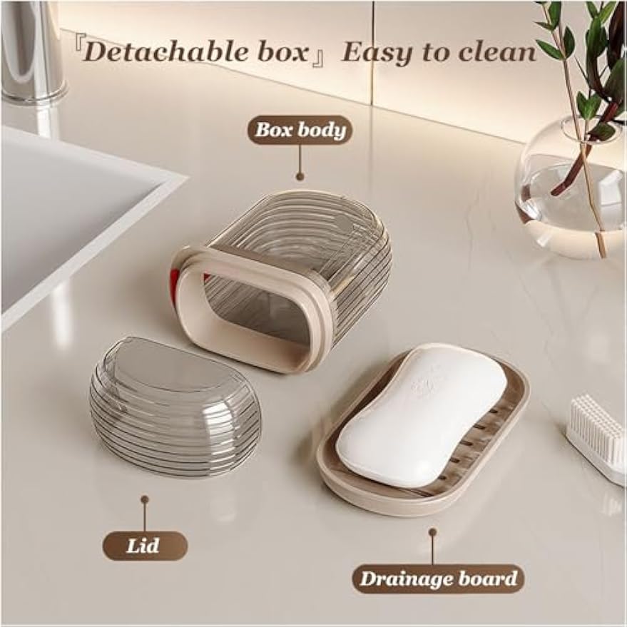 Travel Soap Case, Leakproof Soap Holder with Lid, Portable Bar Soap Holder for Traveling, Ideal for Bar Soap Storage During Travel, Camping, Gym