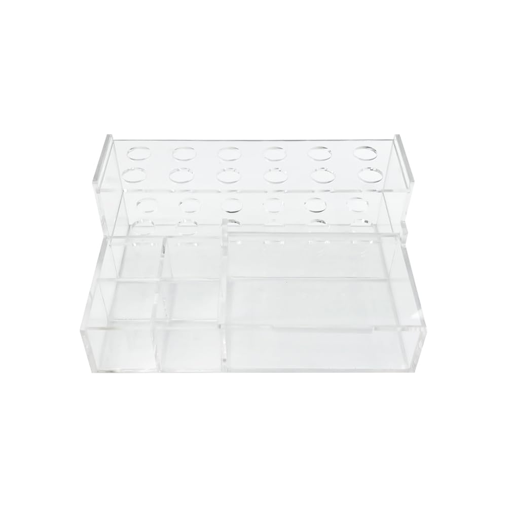 Dental Composite Syringe Organizer, Transparent Multi-Function Acrylic Teeth Syringe Holder for Resin Adhesive Syringes Brush Dispenser Placement Rack Tool (Medium)