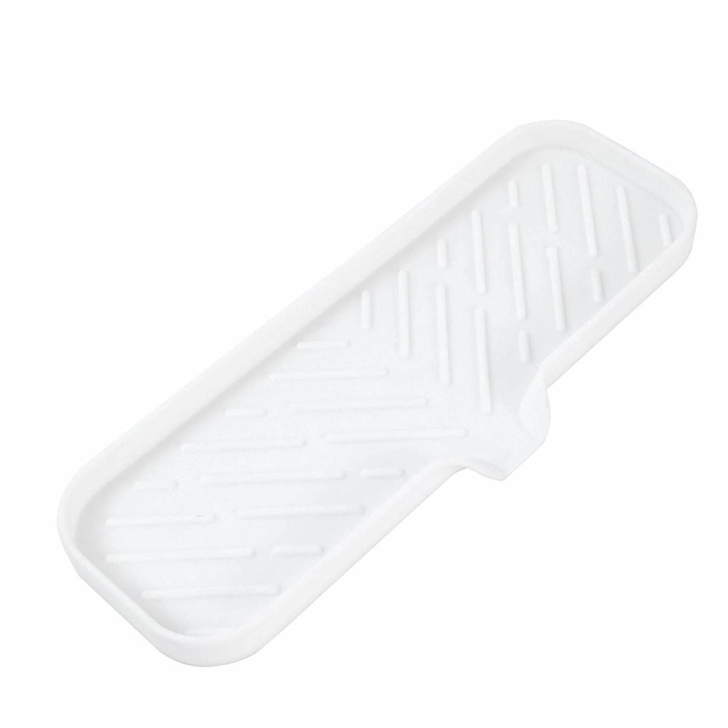 MicoYang Silicone Soap Dish with Drain Spout, Self-Draining Sink Organizer Tray for Bathroom and Kitchen, Sponges, Dispensers and Soap Holder, Non-Slip and Dishwasher Safe, Black (Compact, 4.9"×3.2")