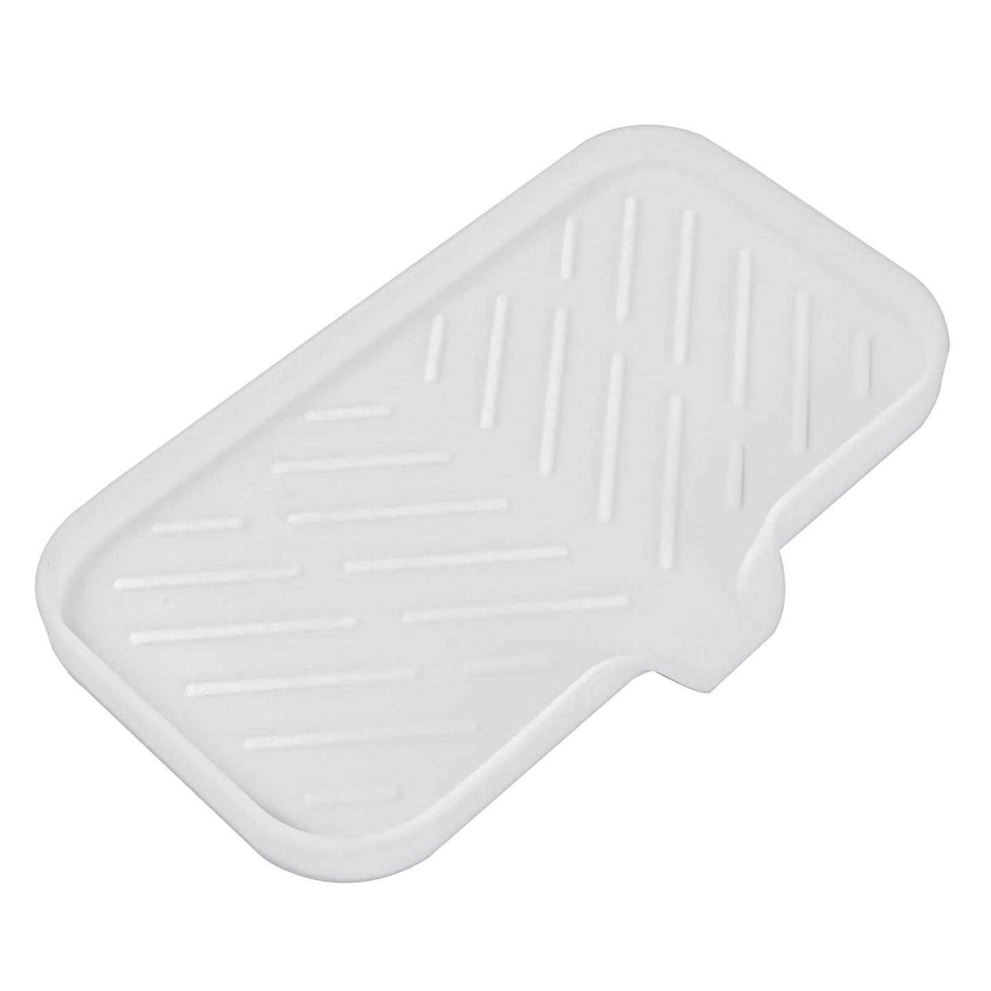 MicoYang Silicone Soap Dish with Drain Spout, Self-Draining Sink Organizer Tray for Bathroom and Kitchen, Sponges, Dispensers and Soap Holder, Non-Slip and Dishwasher Safe, Black (Compact, 4.9"×3.2")