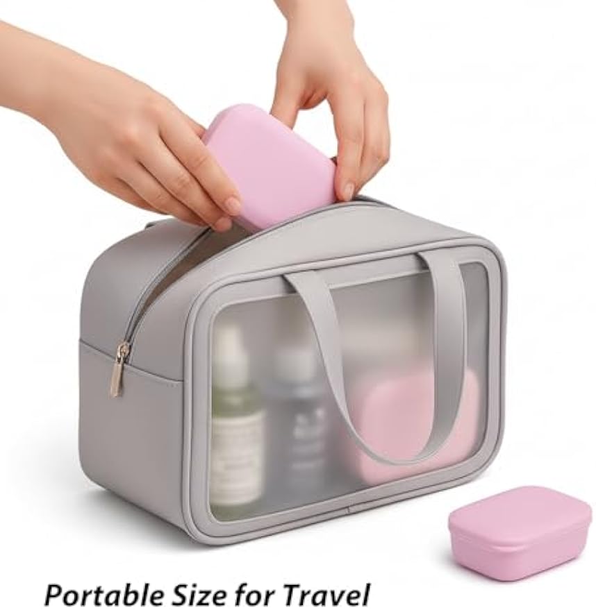 3 Pack Travel Soap Case with Lid, Leakproof Travel Soap Container, Portable Soap Holder with Removable Drain Tray for Home, Bathroom, Hiking, Camping, Outdoor (Blue, Pink, Green-n)