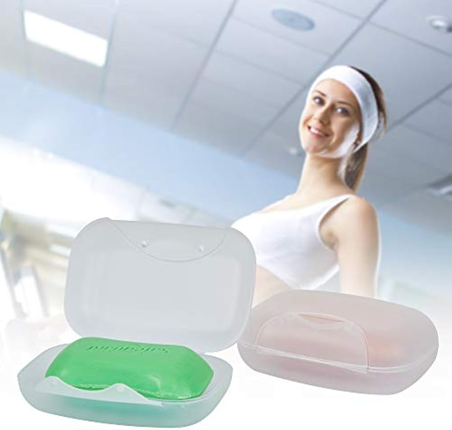 Soap Box Holder, 2-Pack Soap Dish Soap Savers Case Container for Bathroom Camping Gym Vonpri (Clear)