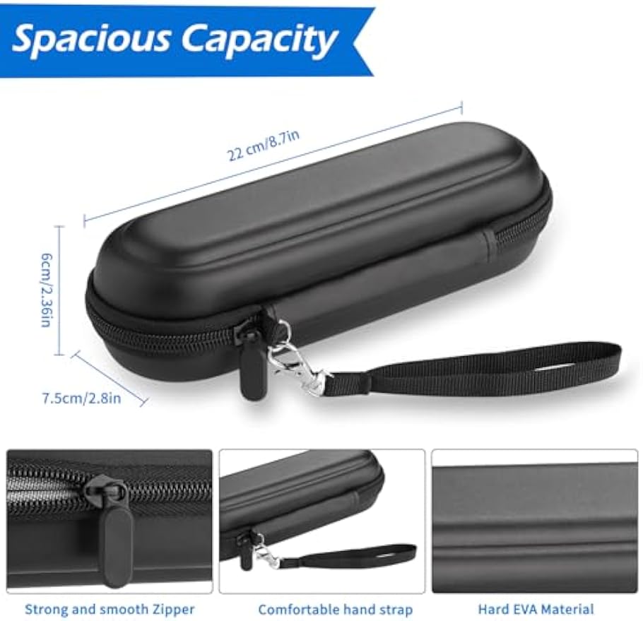 Toothbrush Travel Case for Oral B/Oral-B Pro 1000 1500 5000 7000 & Philips Sonicare 4100 1100 5300 5100 6100/iO Electric Toothbrush, Hard Protective Storage Bag (Black)