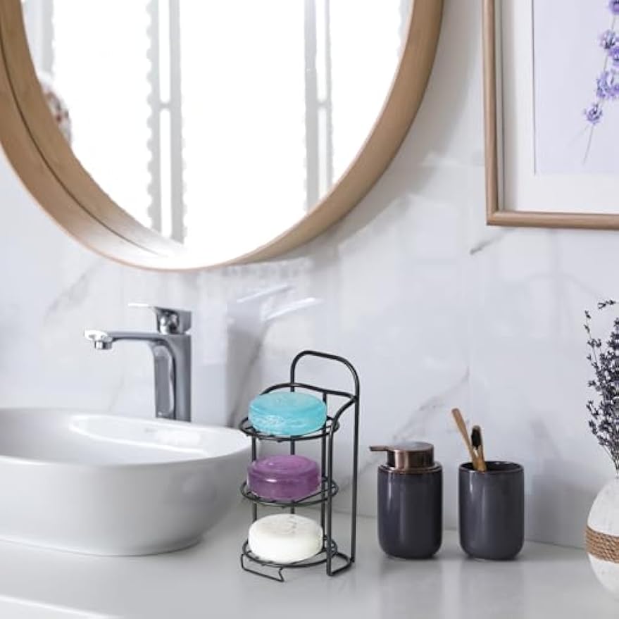 Yoshiky 3-Tier Shower Soap Shampoo Bar Holder, Self Adhesive & Freestanding Draining Bathroom Soap Dish Caddy for Bathroom Wall Accesories Decor