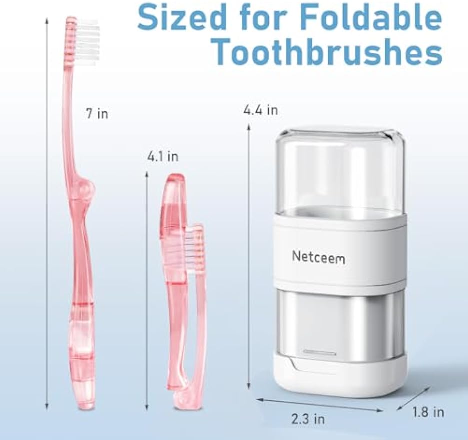 Toothbrush Travel Case Kit,Portable Folding Tooth Brush Holder and Toothpaste Cover Container with Mouthwash Cup, Oral Clean Tools Organizer for Traveling, Bathroom, Camping, Business Trip
