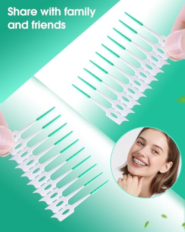 220 PCS Dental Floss Picks, Soft Toothpicks Brush for Teeth, Green | Silicone interdental Brush, Floss Picks for Teeth Cleaning, Toothpicks Brush Between Teeth, Tooth Flossing Brush with Case