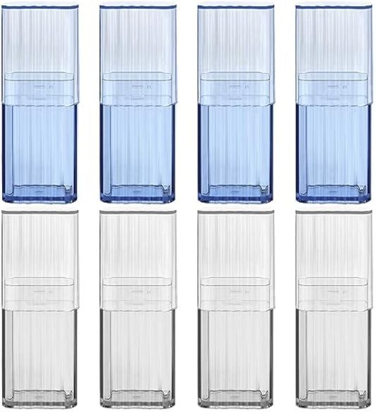8Pcs Mini Portable Dental Floss Storage Box, Flosser Band-Aid Toothpick Holder Cotton Swab Boxs Travel Storage Case, Transparent Small Dispenser Container for Small Item Storage