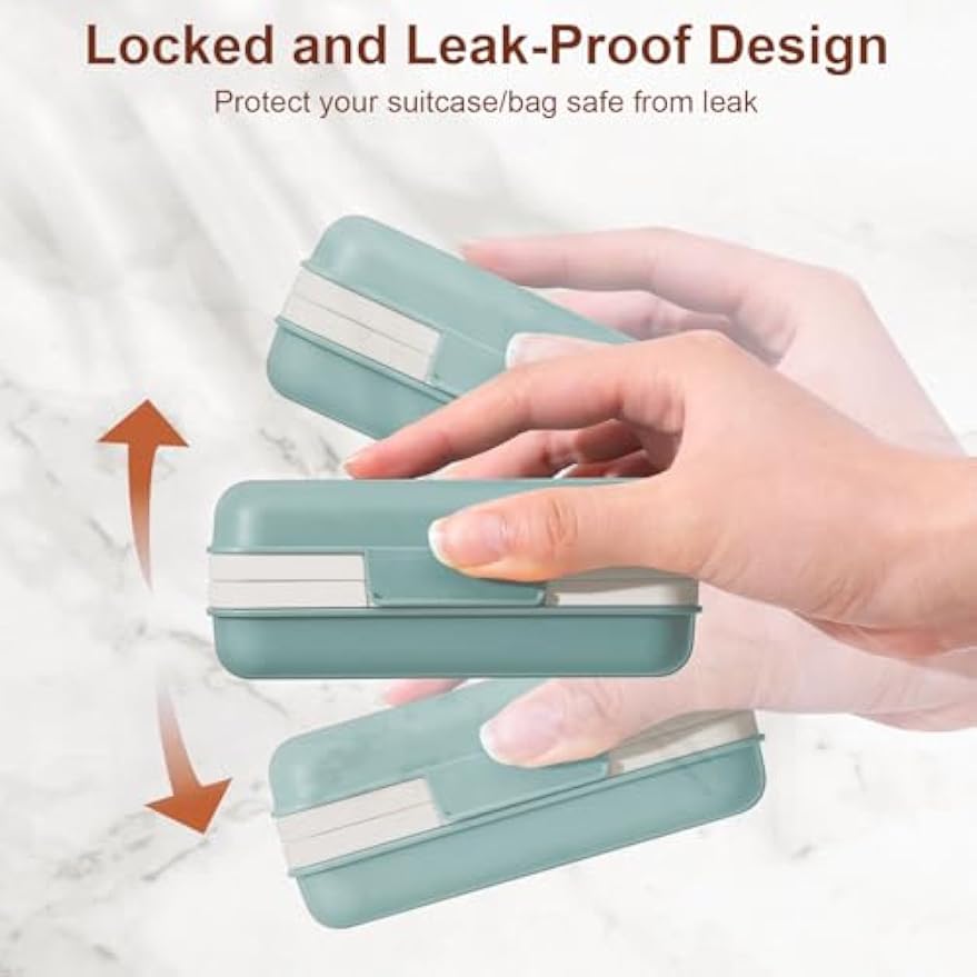 Quatish Leakproof Bar Soap Holder Dish with Lid for Shower, Portable 1 Pack Travel Soap Case Box for Gym, Camping, Hiking, Outdoor Use, Travel Size Toiletries Essentials, Keeps Soap Dry, Blue