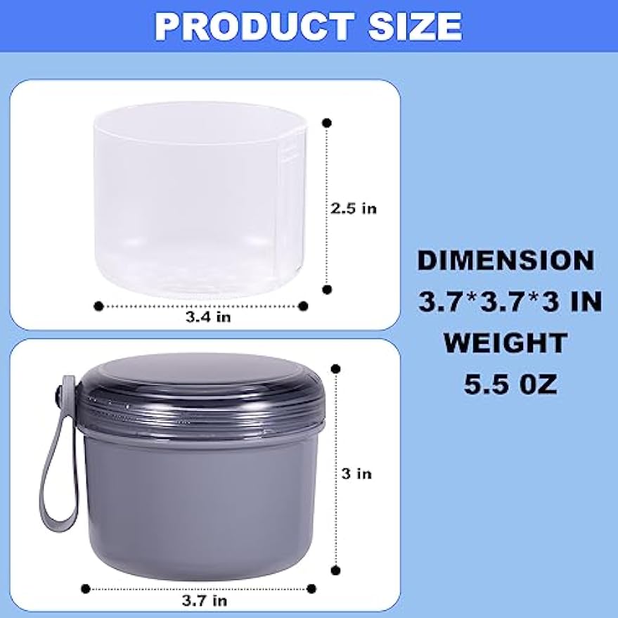 Denture Case, Leakproof Denture Soaking & Retainer Cleaning Container Cup | Durable, With Strainer Basket for Cleaning Full & Partial Dentures, Retainer, Mouthguard, Kit: Denture Cleaner Brush - Grey