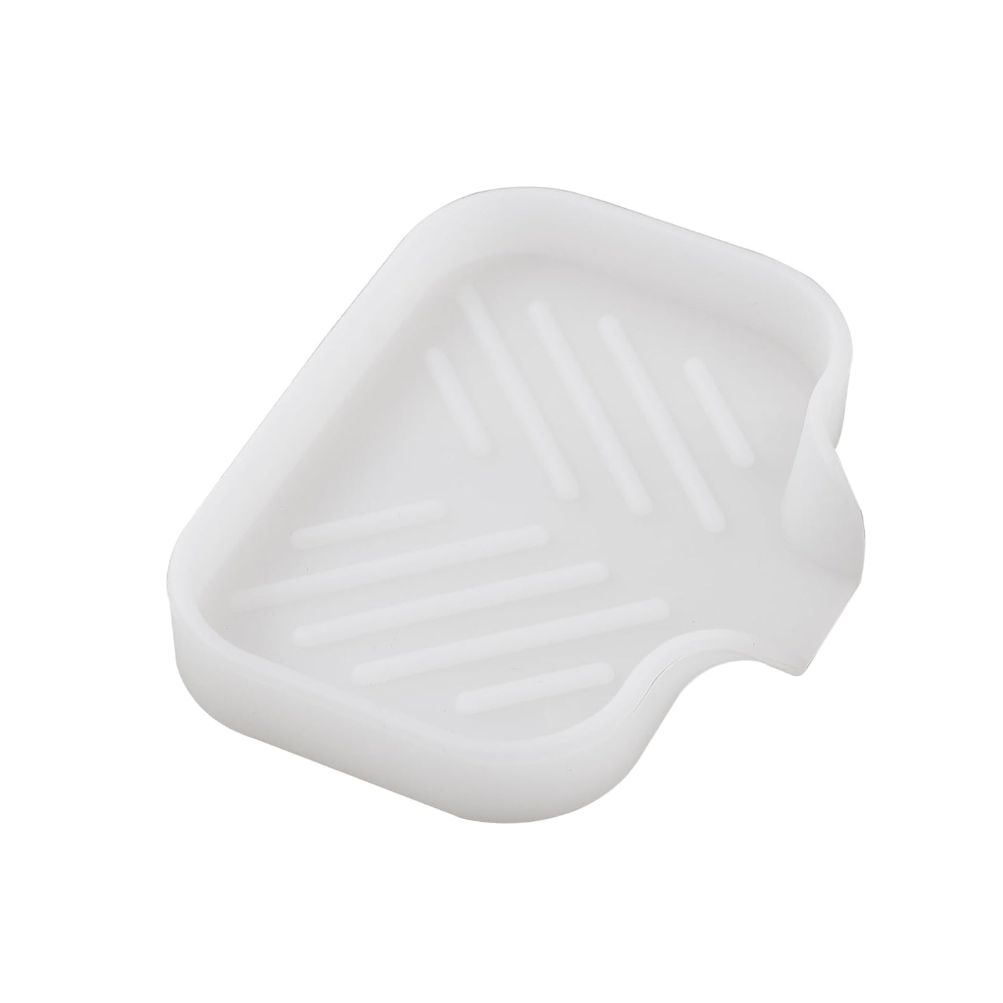 MicoYang Silicone Soap Dish with Drain Spout, Self-Draining Sink Organizer Tray for Bathroom and Kitchen, Sponges, Dispensers and Soap Holder, Non-Slip and Dishwasher Safe, Black (Compact, 4.9"×3.2")