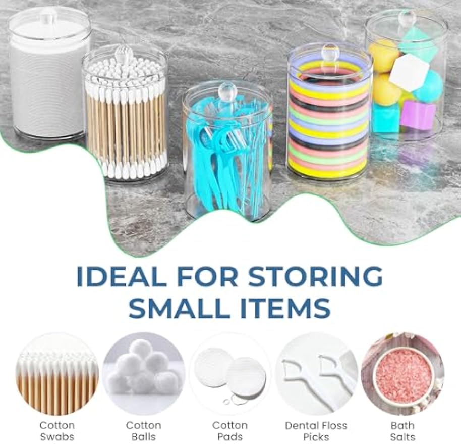 Bathroom Counter Organizers and Storage with 3 PCS Qtip Holder (White) | Easy To Clean, Drainage, Non-Slip, Detachable, 6 Slots Toothbrush Holders for Bathrooms