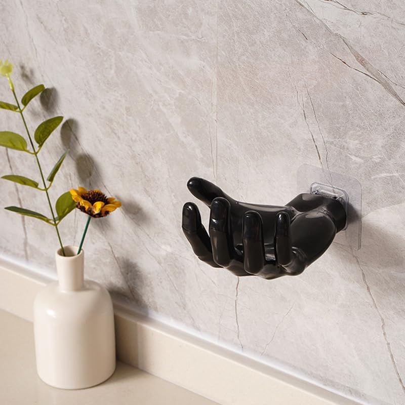 Ximimark 2 pcs Hand Shaped Soap Holder, Wall Mounted Strong Adhesive Hook for Home Storage of Keys and Earphones, Punch-Free Traceless Soap Storage Rack, Bathroom Accessories