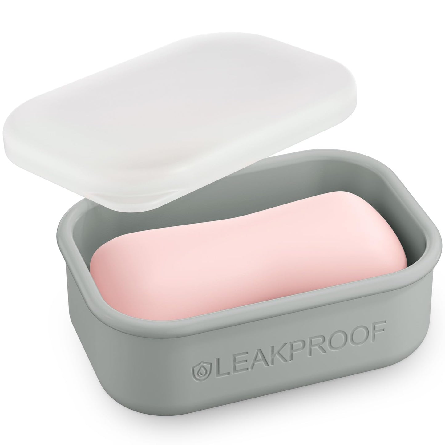 Quatish Compact Leakproof Travel Soap Case, Silicone Soap Box with Draining Layer, Enhanced Soap Container, Suitable for Camping, Gym, Bathroom, Outdoor Essentials, Bluegreen