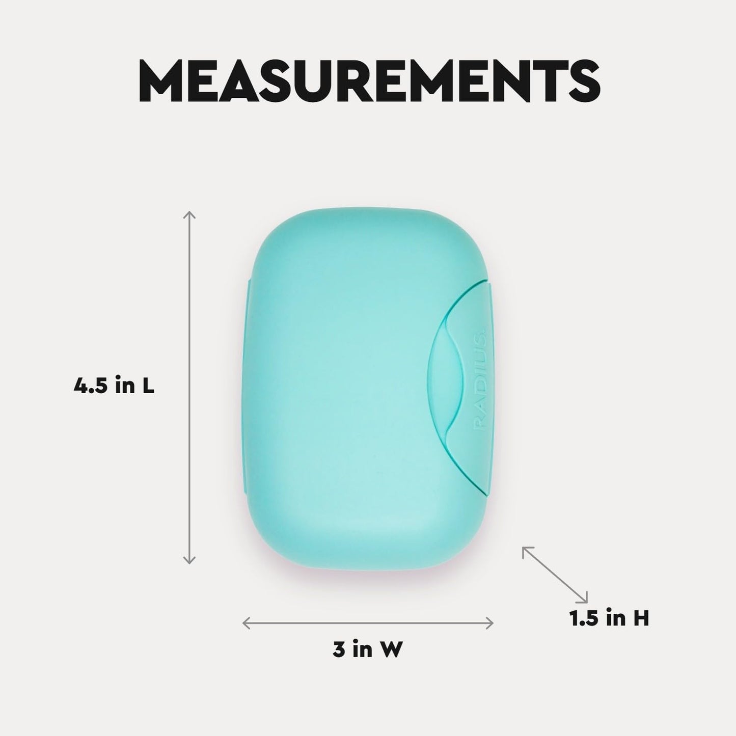 RADIUS Soap Travel Case, BPA-Free Recycled Plastic, Leakproof, Portable for Bathroom, Gym, Home, Camping - Lavender