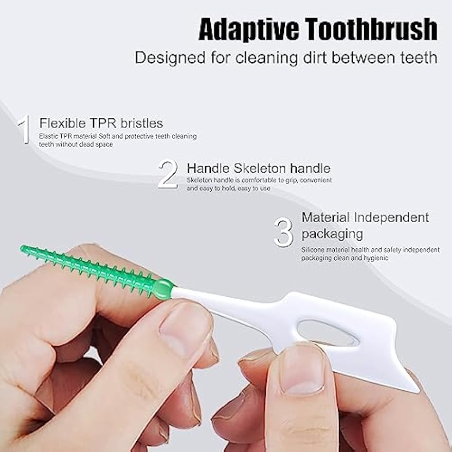Ndzefan160PCS Portable Soft Silica Gel Toothpick Dental Floss Picks Soft Original Suitable for Oral Care of Adults and Childrens,Toothpick Brushes Teeth Cleaning Tool (Green)