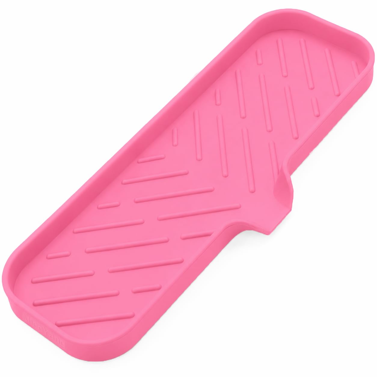 MicoYang Silicone Soap Dish with Drain Spout, Self-Draining Sink Organizer Tray for Bathroom and Kitchen, Sponges, Dispensers and Soap Holder, Non-Slip and Dishwasher Safe, Black (Compact, 4.9"×3.2")