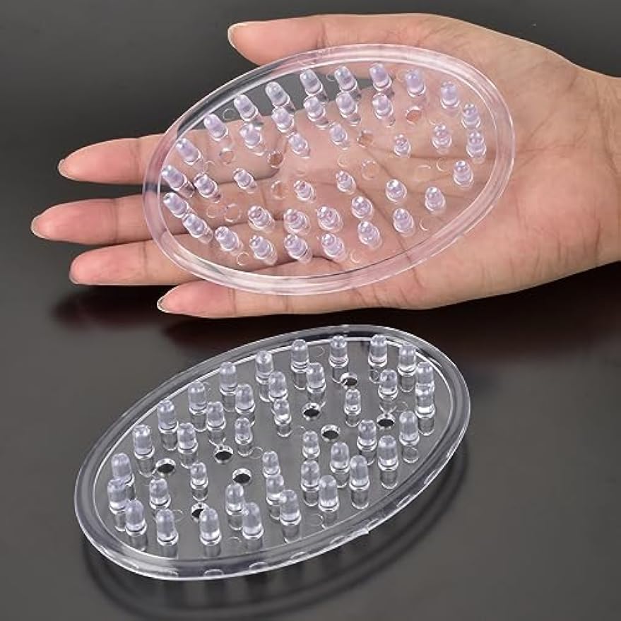 2 Pieces Plastic Soap Dish Clear Bar Holder Tray Self Draining Soap Saver with Holes Soap Container for Bathroom Counter, Kitchen