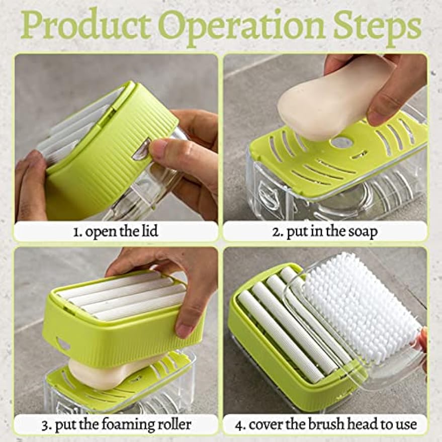 Multifunctional Foaming Soap Box for Soap Holder,Laundry Cleaning Brush | Portable Scrubbing Soap Dispenser Roller,Soap Cleaning Storage Foaming Box for Home Bathroom Kitchen