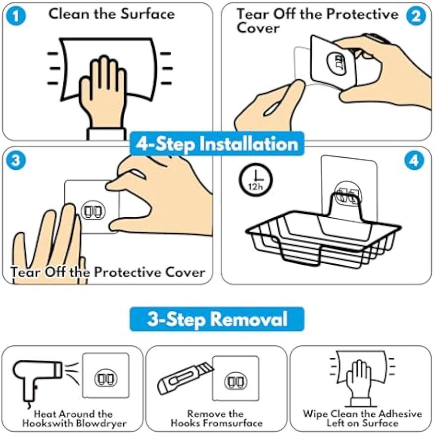 Bar Soap Holder for Shower Strong Adhesion & Easy Removal Soap Dish Black | Stainless Steel Sturdy Build Soap Dish for Shower Wall Mounted Soap Caddy Sponge holder for Bathroom & Kitchen Organizer