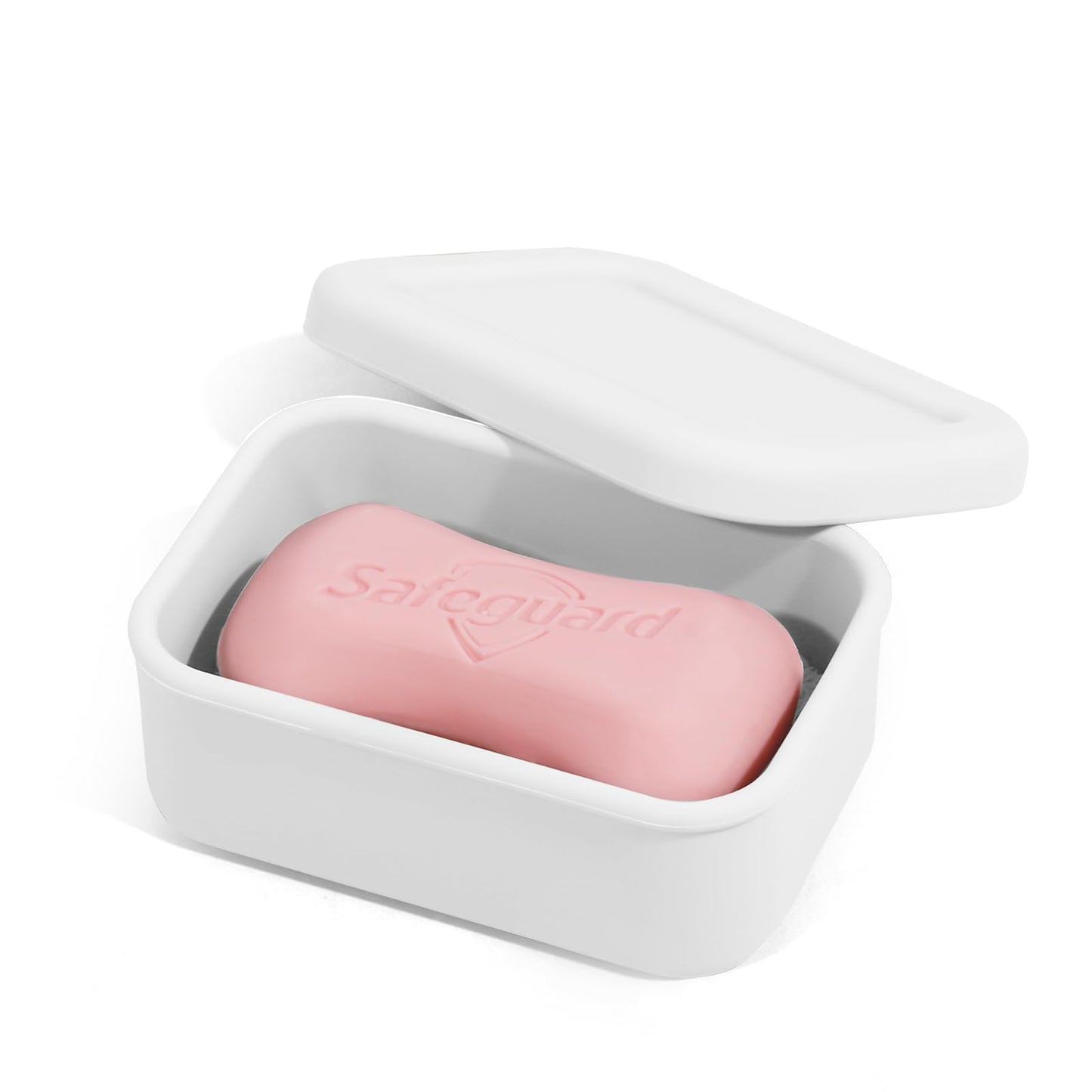 Leak Proof Silicone Travel Soap Case with Draining Tray - Bar Soap Holder for Travel, Gym & Camping - Mess-Free Portable Soap Container for Carry-on Bags (Light Pink)