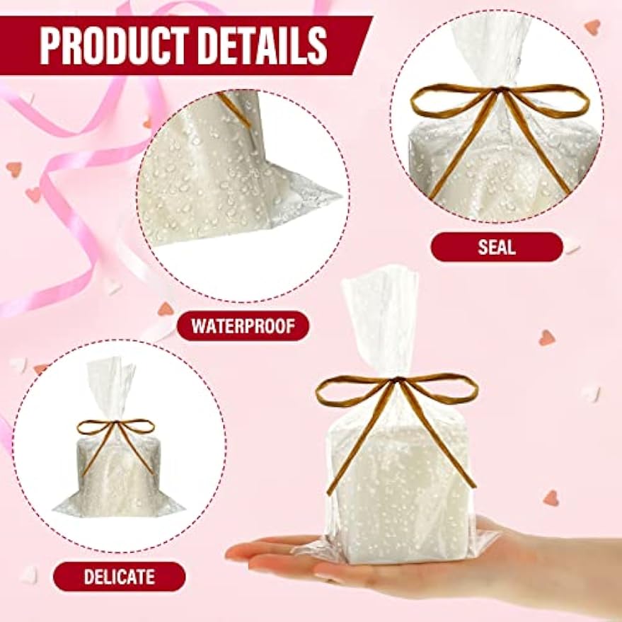 Tudomro 100 Pcs Clear Cellophane Soap Bags for Homemade Soap Candles, 5x8 | Clear Wrappers for Soap Bars Candles, Wedding Favor Treat Bags, Homemade Gifts Packaging, Small Business Supplies