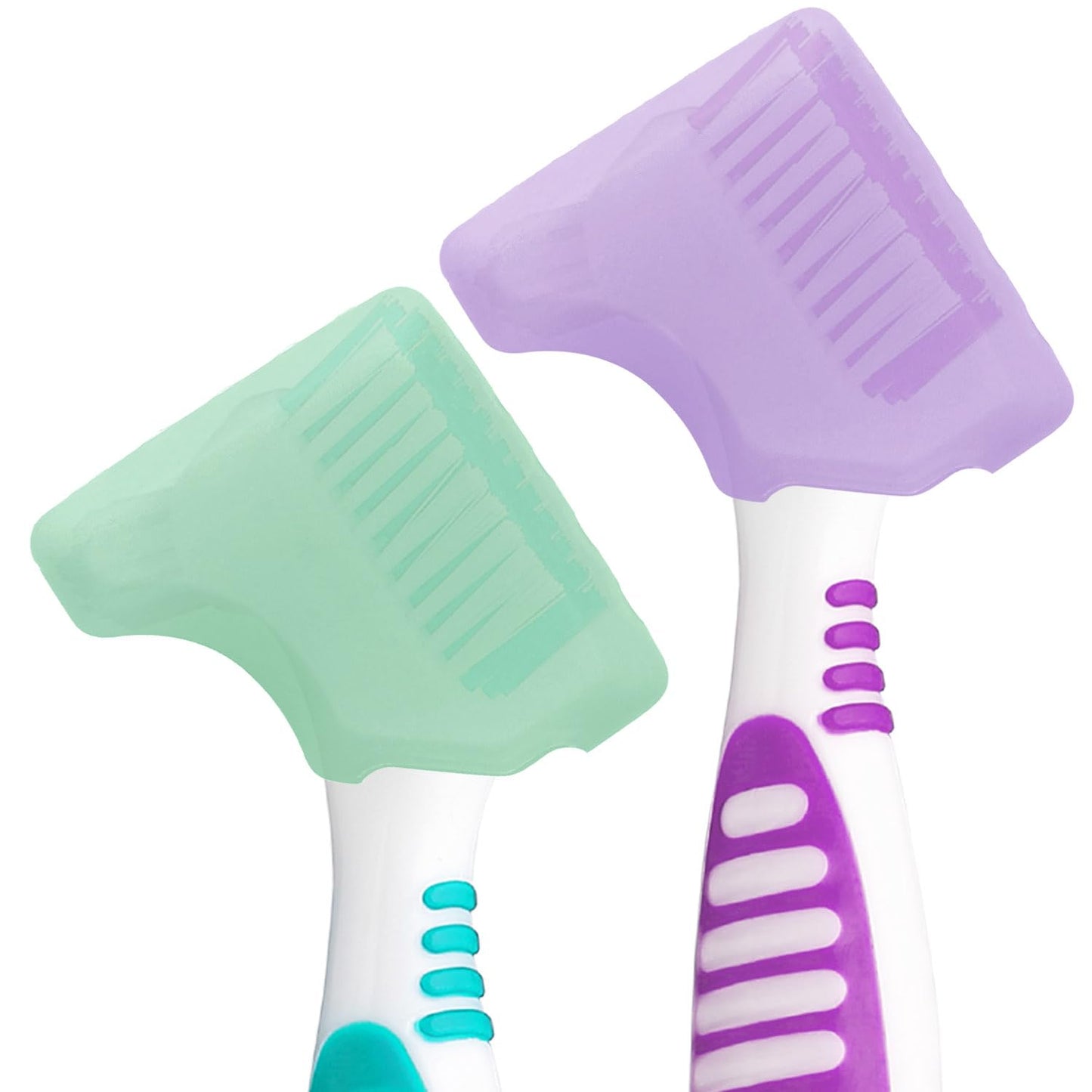 Anbbas 2pcs Soft Silicone Denture Brush Cover Fit Most Denture Toothbrushes | Light Portable Home Travel Use Keep Clean