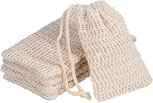 BBTO 5 Pieces Soap Saver Bag Cotton Linen Exfoliating Soap Pouch for Foaming and Drying, Shower, Scrubber(9 x 14 cm,Beige) | Soap Saver Bag, Soaps Exfoliating Pouch, Soaps Sock