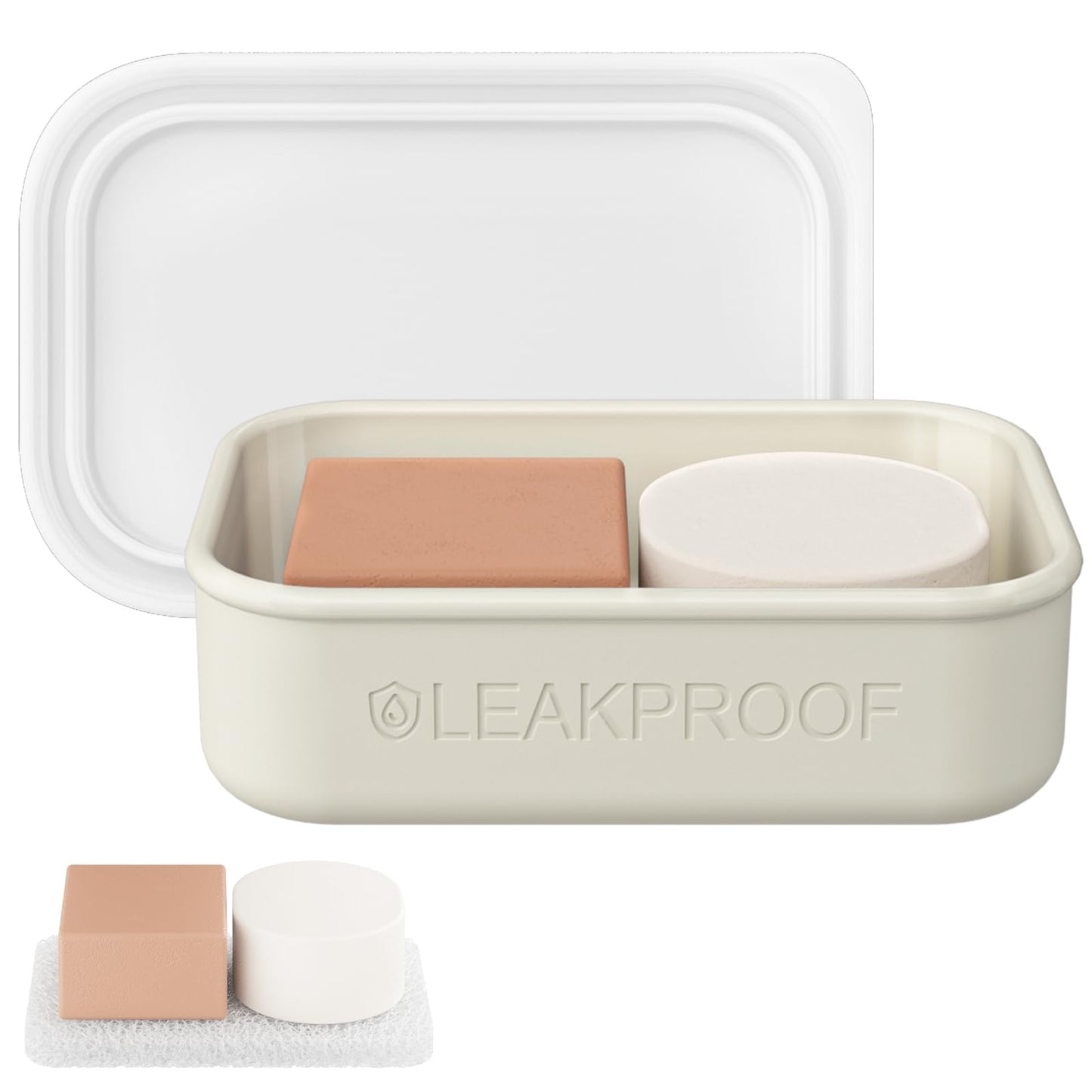Quatish Compact Leakproof Travel Soap Case, Silicone Soap Box with Draining Layer, Enhanced Soap Container, Suitable for Camping, Gym, Bathroom, Outdoor Essentials, Bluegreen