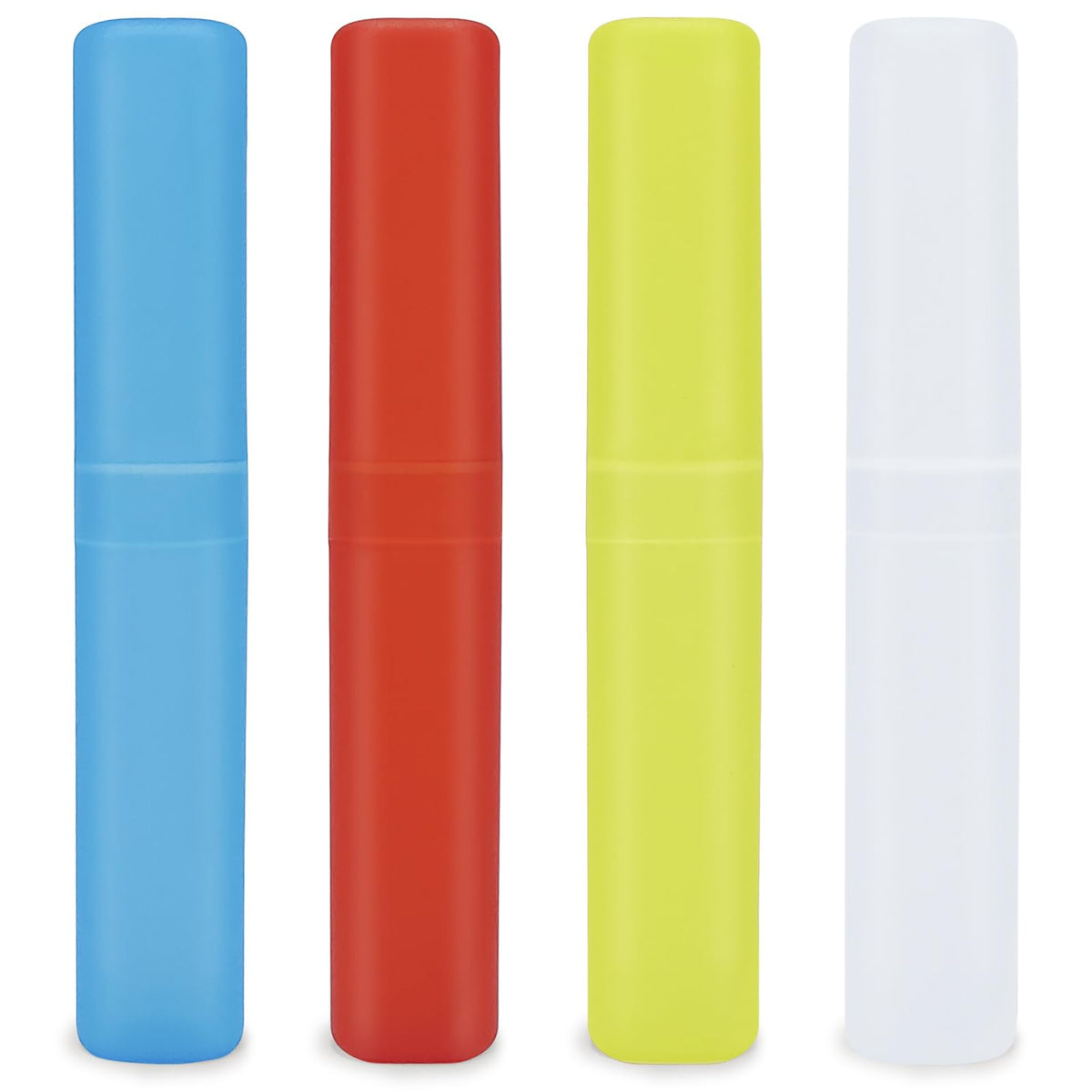 Mulbozy 4 Packs Portable Travel Toothbrush Case, Breathable Plastic Toothbrush Holder for Home, Travel, Business, Camping, School