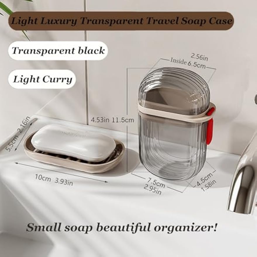 Travel Soap Case, Leakproof Soap Holder with Lid, Portable Bar Soap Holder for Traveling, Ideal for Bar Soap Storage During Travel, Camping, Gym