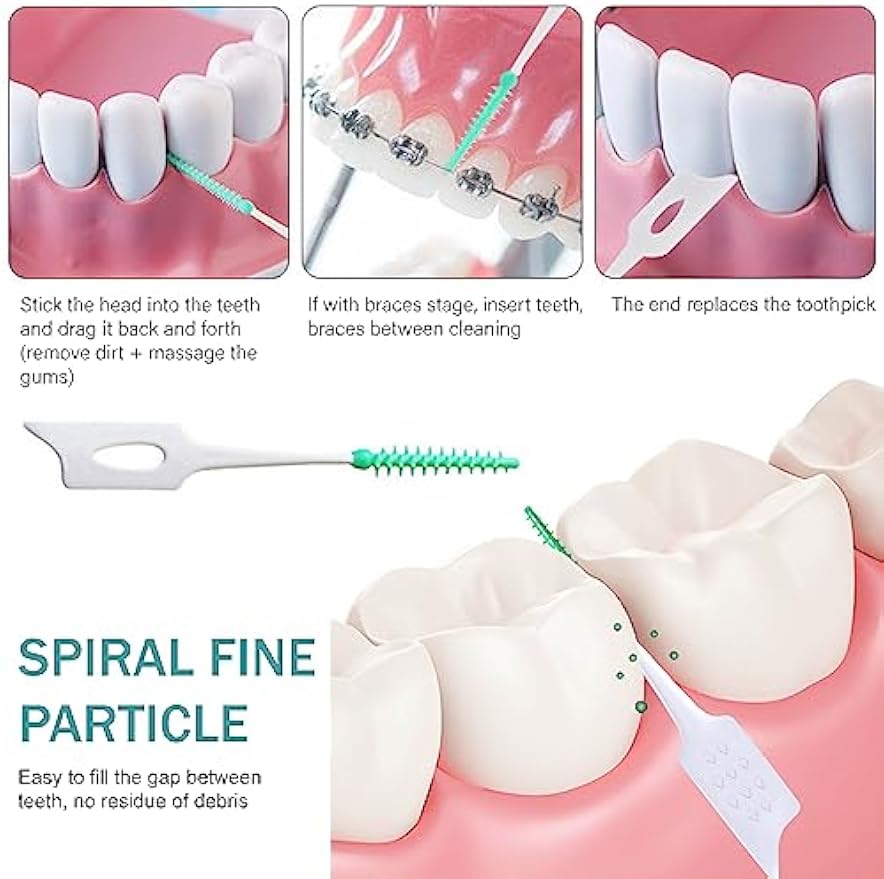 Ndzefan160PCS Portable Soft Silica Gel Toothpick Dental Floss Picks Soft Original Suitable for Oral Care of Adults and Childrens,Toothpick Brushes Teeth Cleaning Tool (Green)