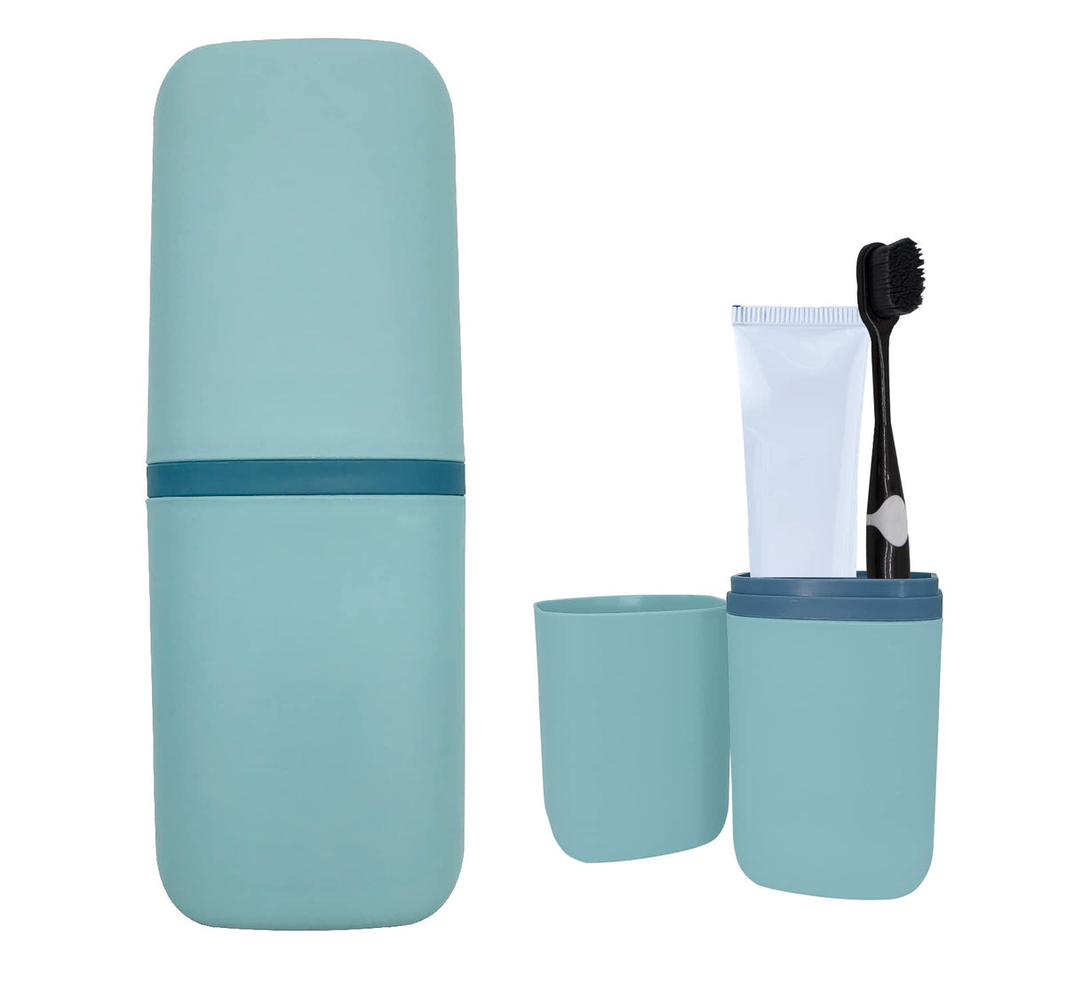 Travel Toothbrush Cup Case, Toothbrush Travel Container Portable Travel Toothbrush Holder Toothpaste Storage for School Camping Business Trip Bathroom